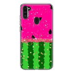 Samsung Galaxy A11 Summer Watermelon Sugar Vacation Tropical Fruit Pink Green Hybrid Protective Phone Case Cover