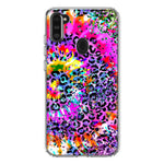 Samsung Galaxy A11 Vibrant Pink Purple Tie Dye Summer Leopard Swirl Rainbow Hybrid Protective Phone Case Cover