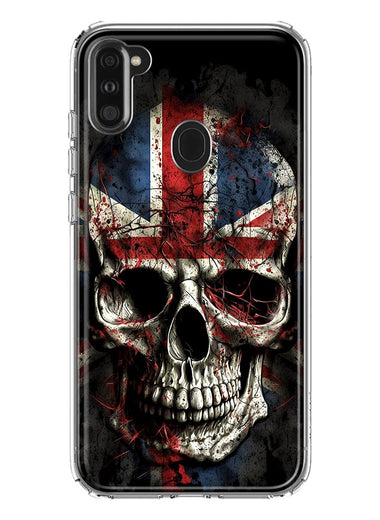 Samsung Galaxy A11 British UK Flag Skull Hybrid Protective Phone Case Cover