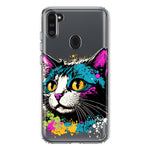 Samsung Galaxy A11 Cool Cat Oil Paint Pop Art Hybrid Protective Phone Case Cover