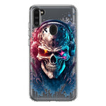 Samsung Galaxy A11 Cyberpunk Machine Headphones Skull Double Layer Phone Case Cover