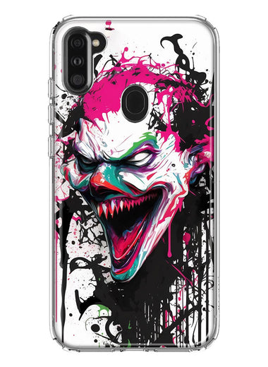 Samsung Galaxy A11 Evil Joker Face Painting Graffiti Hybrid Protective Phone Case Cover