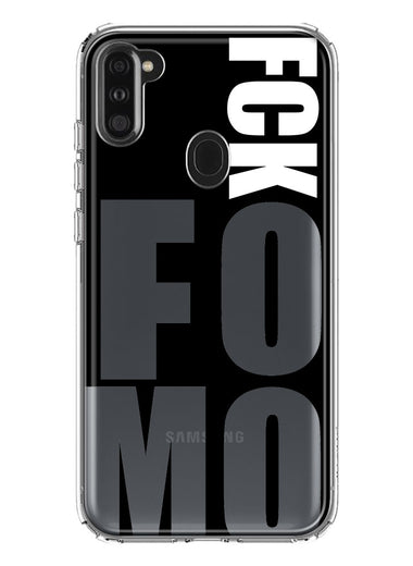 Samsung Galaxy A11 Black Clear Funny Text Quote Fckfomo Hybrid Protective Phone Case Cover