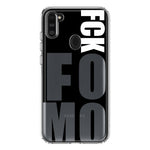 Samsung Galaxy A11 Black Clear Funny Text Quote Fckfomo Hybrid Protective Phone Case Cover