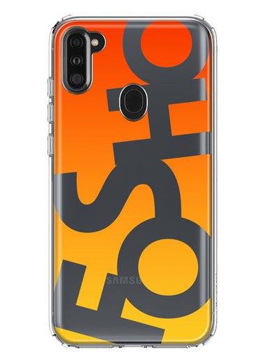 Samsung Galaxy A11 Orange Yellow Clear Funny Text Quote Fosho Hybrid Protective Phone Case Cover
