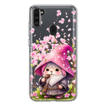 Samsung Galaxy A11 Cute Pink Cherry Blossom Gnome Spring Floral Flowers Double Layer Phone Case Cover