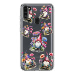 Samsung Galaxy A11 Cute Pink Purple Cosmos Flowers Gnomes Spring Floral Double Layer Phone Case Cover