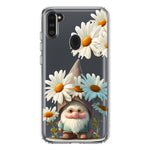 Samsung Galaxy A11 Cute Gnome White Daisy Flowers Floral Hybrid Protective Phone Case Cover