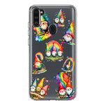 Samsung Galaxy A11 Colorful Neon Glow Rainbow Gnomes Painting Hybrid Protective Phone Case Cover