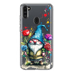 Samsung Galaxy A11 Gnome Red Purple Blue Roses Garden Hybrid Protective Phone Case Cover