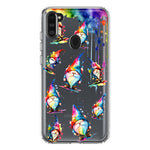 Samsung Galaxy A11 Neon Water Painting Colorful Splash Gnomes Hybrid Protective Phone Case Cover