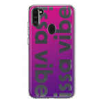 Samsung Galaxy A11 Purple Clear Funny Text Quote Issa Vibe Hybrid Protective Phone Case Cover