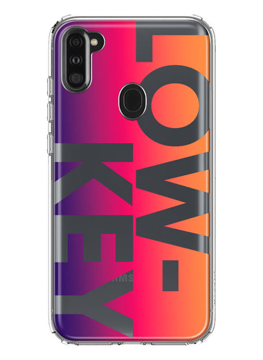 Samsung Galaxy A11 Purple Pink Orange Clear Funny Text Quote Low Key Hybrid Protective Phone Case Cover