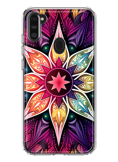 Samsung Galaxy A11 Mandala Geometry Abstract Star Pattern Hybrid Protective Phone Case Cover