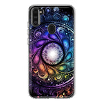 Samsung Galaxy A11 Mandala Geometry Abstract Galaxy Pattern Hybrid Protective Phone Case Cover