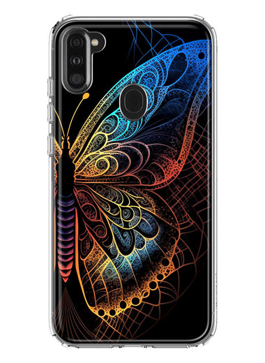 Samsung Galaxy A11 Mandala Geometry Abstract Butterfly Pattern Hybrid Protective Phone Case Cover