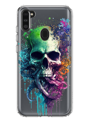 Samsung Galaxy A11 Fantasy Octopus Tentacles Skull Hybrid Protective Phone Case Cover
