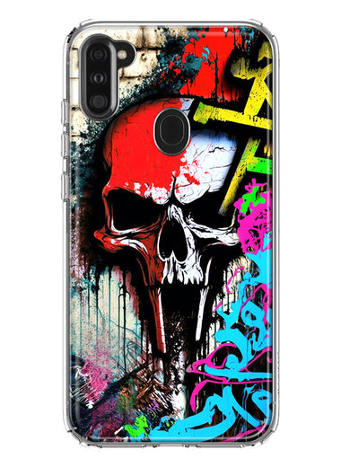 Samsung Galaxy A11 Skull Face Graffiti Painting Art Hybrid Protective Phone Case Cover