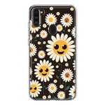 Samsung Galaxy A11 Cute Smiley Face White Daisies Double Layer Phone Case Cover