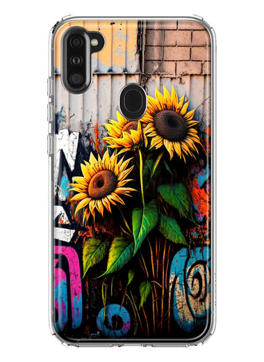 Samsung Galaxy A11 Sunflowers Graffiti Painting Art Hybrid Protective Phone Case Cover