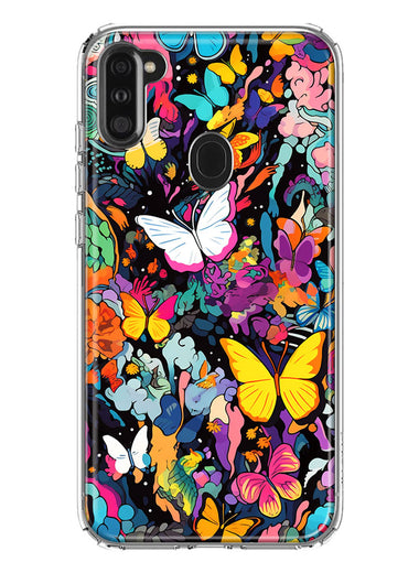 Samsung Galaxy A11 Psychedelic Trippy Butterflies Pop Art Hybrid Protective Phone Case Cover