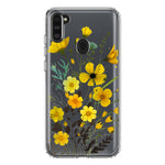 Samsung Galaxy A11 Yellow Summer Flowers Floral Hybrid Protective Phone Case Cover