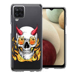 Samsung Galaxy A12 Flamming Devil Skull Design Double Layer Phone Case Cover