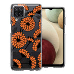 Samsung Galaxy A12 Orange Chrysanthemum Flowers Design Double Layer Phone Case Cover