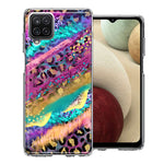 Samsung Galaxy A12 Leopard Paint Colorful Beautiful Abstract Milkyway Double Layer Phone Case Cover