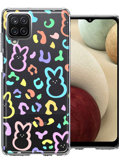 Samsung Galaxy A12 Leopard Easter Bunny Candy Colorful Rainbow Double Layer Phone Case Cover