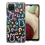 Samsung Galaxy A12 Leopard Easter Bunny Candy Colorful Rainbow Double Layer Phone Case Cover
