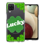 Samsung Galaxy A12 Lucky St Patrick's Day Shamrock Green Clovers Double Layer Phone Case Cover