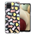 Samsung Galaxy A12 Pastel Easter Polkadots Bunny Chick Candies Double Layer Phone Case Cover