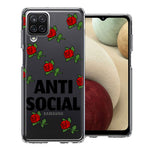Samsung Galaxy A12 Anti Social Roses Design Double Layer Phone Case Cover