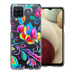 For Samsung Galaxy A12 Bright Colors Rainbow Water Lilly Floral Phone Case Cover