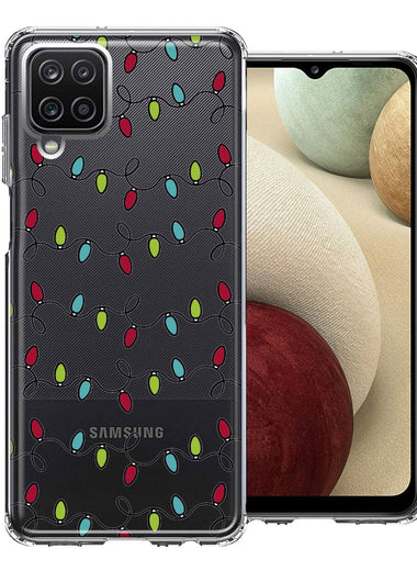 Samsung Galaxy A12 Vintage Christmas Lights Design Double Layer Phone Case Cover
