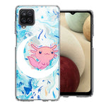 Samsung Galaxy A12 Pink Axolotl Moon Mable Design Double Layer Phone Case Cover