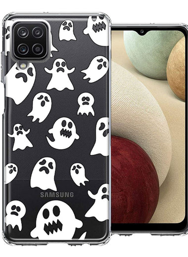 Samsung Galaxy A12 Halloween Spooky Ghost Design Double Layer Phone Case Cover