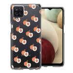 Samsung Galaxy A12 Polka Dot Peaches Design Double Layer Phone Case Cover