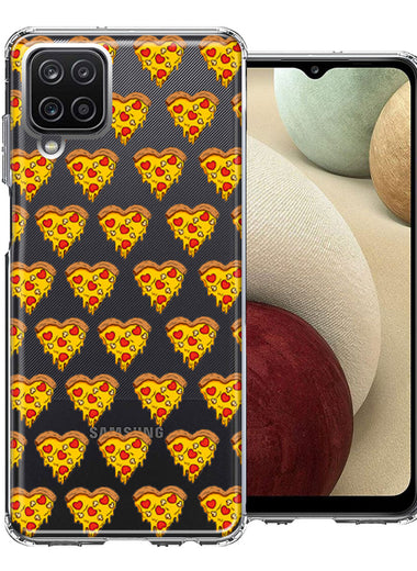 Samsung Galaxy A12 Pizza Hearts Polka dots Design Double Layer Phone Case Cover