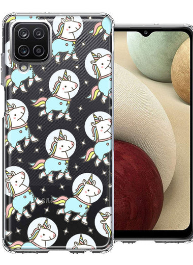 Samsung Galaxy A12 Space Unicorns Design Double Layer Phone Case Cover
