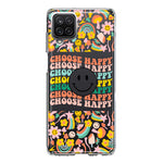 Samsung Galaxy A22 5G Choose Happy Smiley Face Retro Vintage Groovy 70s Style Hybrid Protective Phone Case Cover
