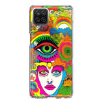 Samsung Galaxy A12 Neon Rainbow Psychedelic Trippy Hippie DaydreamHybrid Protective Phone Case Cover
