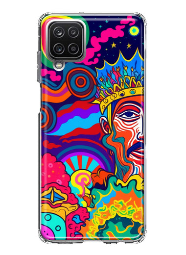 Samsung Galaxy A22 5G Neon Rainbow Psychedelic Indie Hippie Indie King Hybrid Protective Phone Case Cover