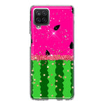 Samsung Galaxy A12 Summer Watermelon Sugar Vacation Tropical Fruit Pink Green Hybrid Protective Phone Case Cover