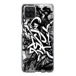 Samsung Galaxy A12 Black White Urban Graffiti Hybrid Protective Phone Case Cover