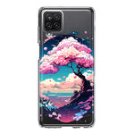 Samsung Galaxy A12 Kawaii Manga Pink Cherry Blossom Japanese Sky Floral Ocean Hybrid Protective Phone Case Cover