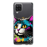 Samsung Galaxy A12 Cool Cat Oil Paint Pop Art Hybrid Protective Phone Case Cover