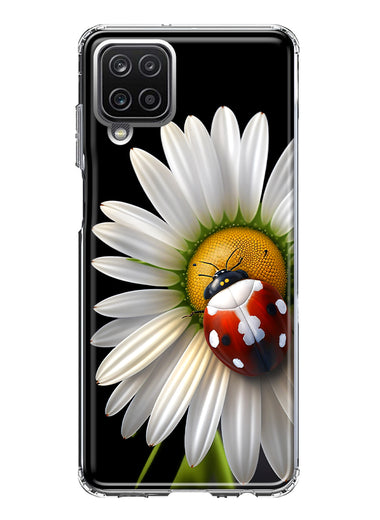 Samsung Galaxy A12 Cute White Daisy Red Ladybug Double Layer Phone Case Cover
