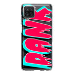 Samsung Galaxy A12 Teal Pink Clear Funny Text Quote Dank Hybrid Protective Phone Case Cover